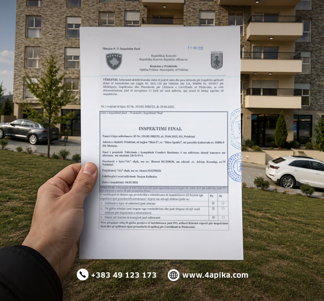 Përfundon me sukses pranimi teknik i objektit Pika Comfort Residence 4